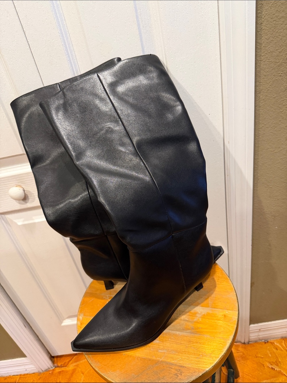 Women’s Madden Tall Black Pointed-Toe Fashion Boots